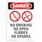 Signmission OSHA Danger Sign, No Smoking No Open, 14in X 10in Rigid Plastic, 10" W, 14" L, Portrait OS-DS-P-1014-V-1492 - alternate 1